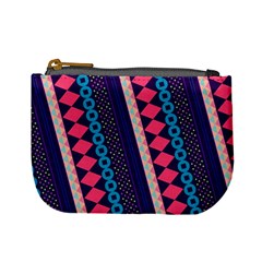 Purple And Pink Retro Geometric Pattern Mini Coin Purses