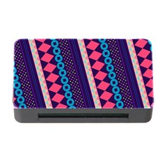 Purple And Pink Retro Geometric Pattern Memory Card Reader With Cf by DanaeStudio