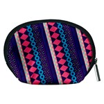 Purple And Pink Retro Geometric Pattern Accessory Pouches (Medium)  Back