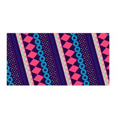 Purple And Pink Retro Geometric Pattern Satin Wrap by DanaeStudio