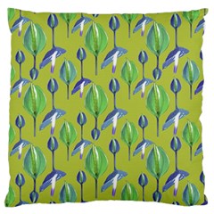 Tropical Floral Pattern Large Flano Cushion Case (one Side)