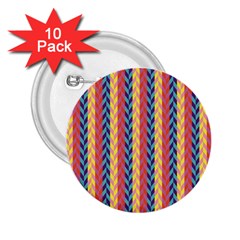 Colorful Chevron Retro Pattern 2 25  Buttons (10 Pack)  by DanaeStudio