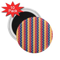 Colorful Chevron Retro Pattern 2 25  Magnets (10 Pack)  by DanaeStudio