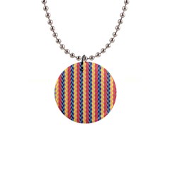 Colorful Chevron Retro Pattern Button Necklaces by DanaeStudio