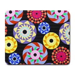 Colorful Retro Circular Pattern Large Mousepads by DanaeStudio