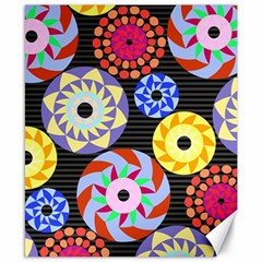 Colorful Retro Circular Pattern Canvas 8  X 10  by DanaeStudio