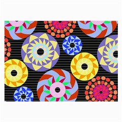 Colorful Retro Circular Pattern Large Glasses Cloth (2-side) by DanaeStudio