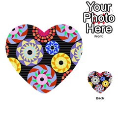 Colorful Retro Circular Pattern Multi-purpose Cards (heart)  by DanaeStudio