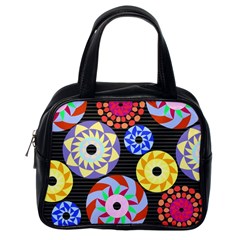 Colorful Retro Circular Pattern Classic Handbags (one Side) by DanaeStudio