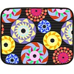 Colorful Retro Circular Pattern Fleece Blanket (Mini) 35 x27  Blanket