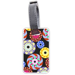 Colorful Retro Circular Pattern Luggage Tags (two Sides) by DanaeStudio