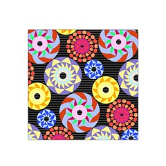 Colorful Retro Circular Pattern Satin Bandana Scarf by DanaeStudio