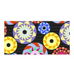 Colorful Retro Circular Pattern Satin Wrap by DanaeStudio