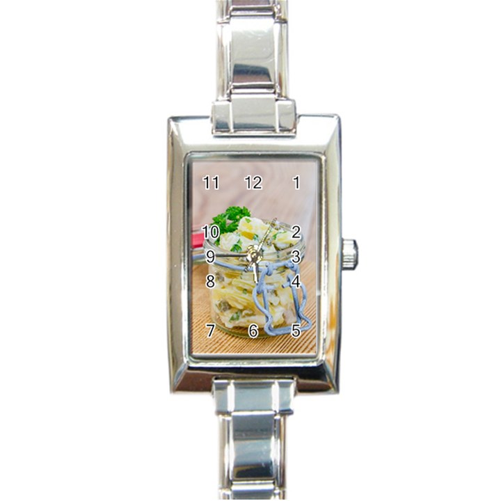 1 Kartoffelsalat Einmachglas 2 Rectangle Italian Charm Watch