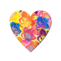 Pop Art Roses Heart Magnet by DanaeStudio