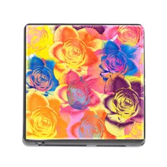 Pop Art Roses Memory Card Reader (square) by DanaeStudio