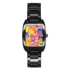 Pop Art Roses Stainless Steel Barrel Watch by DanaeStudio