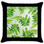 Fern Leaves Throw Pillow Case (Black) Front