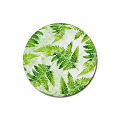 Fern Leaves Rubber Coaster (round)  by DanaeStudio