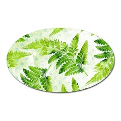 Fern Leaves Oval Magnet by DanaeStudio