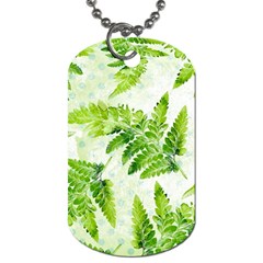 Fern Leaves Dog Tag (two Sides) by DanaeStudio