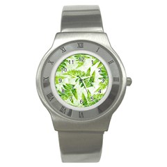 Fern Leaves Stainless Steel Watch by DanaeStudio