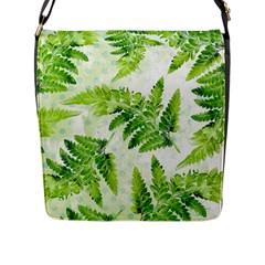 Fern Leaves Flap Messenger Bag (l)  by DanaeStudio