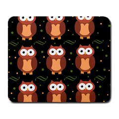 Halloween Brown Owls  Large Mousepads by Valentinaart