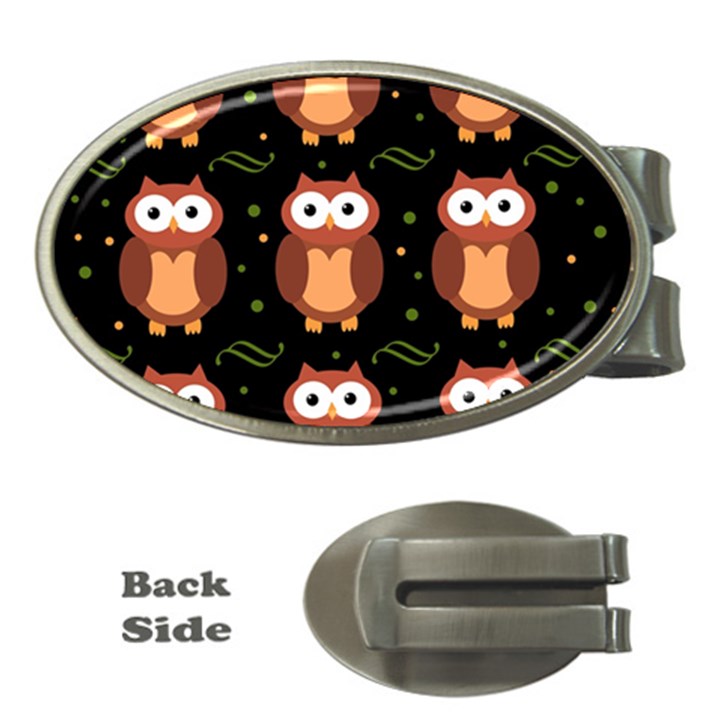 Halloween brown owls  Money Clips (Oval) 