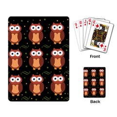 Halloween Brown Owls  Playing Card by Valentinaart