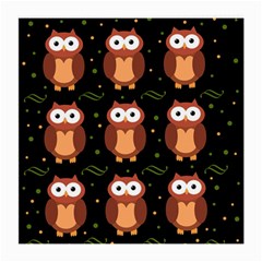 Halloween Brown Owls  Medium Glasses Cloth by Valentinaart