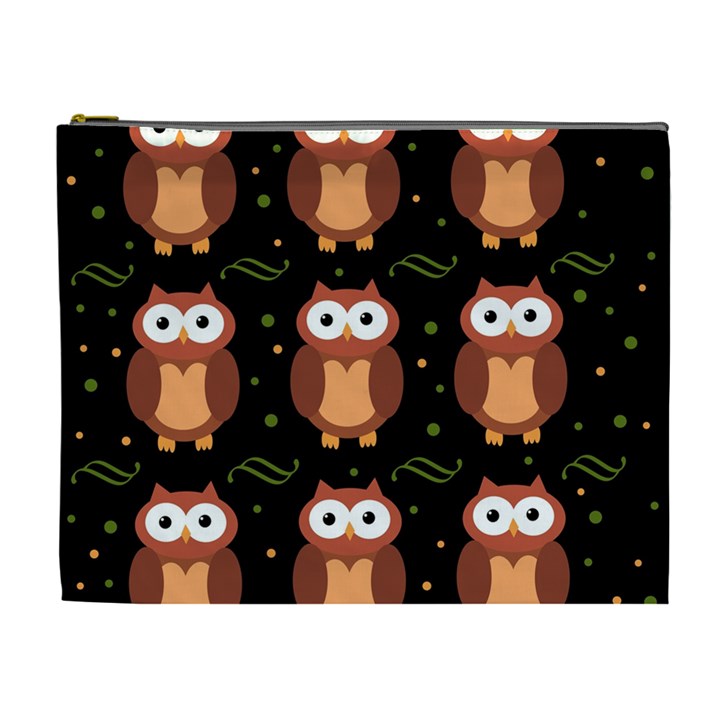 Halloween brown owls  Cosmetic Bag (XL)