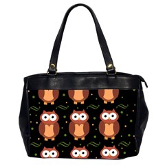 Halloween Brown Owls  Office Handbags (2 Sides)  by Valentinaart