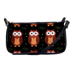 Halloween Brown Owls  Shoulder Clutch Bags by Valentinaart