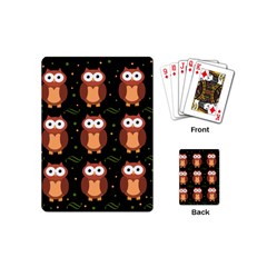 Halloween Brown Owls  Playing Cards (mini)  by Valentinaart