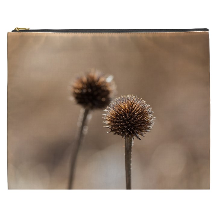 Withered Globe Thistle In Autumn Macro Cosmetic Bag (XXXL) 