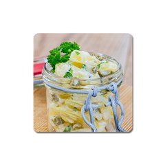 Potato Salad In A Jar On Wooden Square Magnet by wsfcow