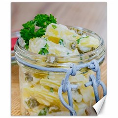 Potato Salad In A Jar On Wooden Canvas 8  X 10  by wsfcow