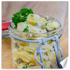 Potato Salad In A Jar On Wooden Canvas 20  X 20   by wsfcow