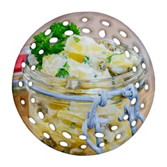 Potato Salad In A Jar On Wooden Ornament (round Filigree)  by wsfcow