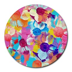 Anemones Round Mousepads by DanaeStudio