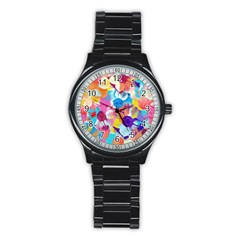 Anemones Stainless Steel Round Watch by DanaeStudio