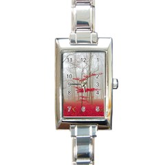 Magic Forest In Red And White Rectangle Italian Charm Watch by wsfcow