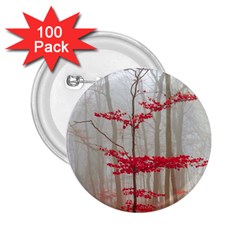 Magic forest in red and white 2.25  Buttons (100 pack) 