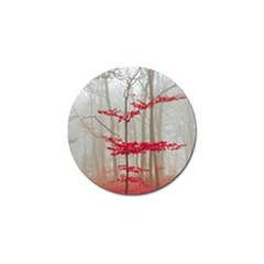 Magic forest in red and white Golf Ball Marker