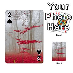 Magic Forest In Red And White Playing Cards 54 Designs  by wsfcow