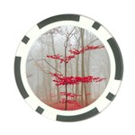 Magic forest in red and white Poker Chip Card Guards Back