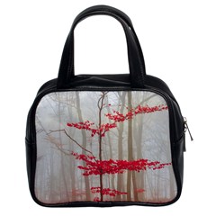 Magic forest in red and white Classic Handbags (2 Sides)