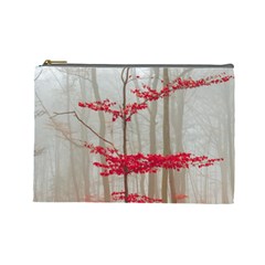 Magic forest in red and white Cosmetic Bag (Large) 