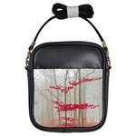 Magic forest in red and white Girls Sling Bags Front